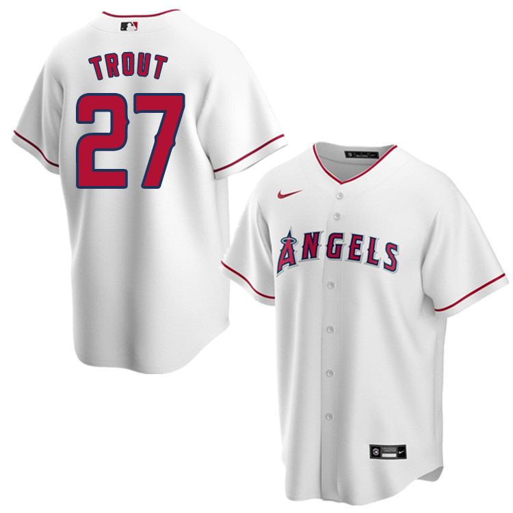 Nike Men #27 Mike Trout Los Angeles Angels Baseball Jerseys Sale-White